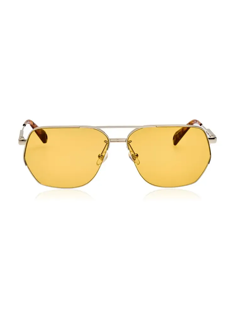 Aviator-Frame Metal Sunglasses