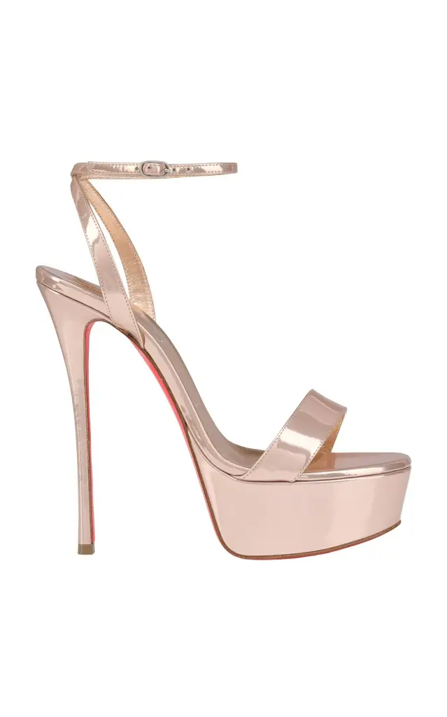 Christian Louboutin Loubi Queen Alta 150mm Metallic-Leather Platform Sandals