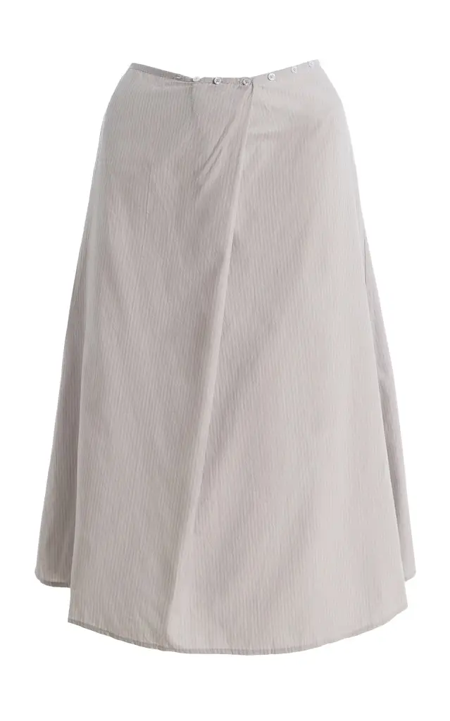 Deiji Studios Striped Cotton Midi Wrap Skirt