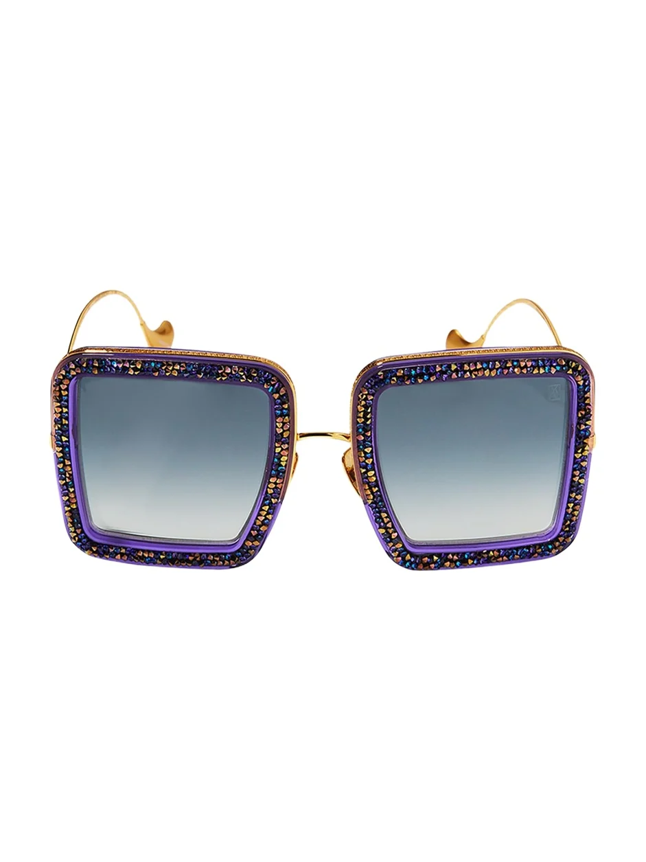 Anna-Karin Karlsson Beaming Sky Swarovski Square Acetate Sunglasses