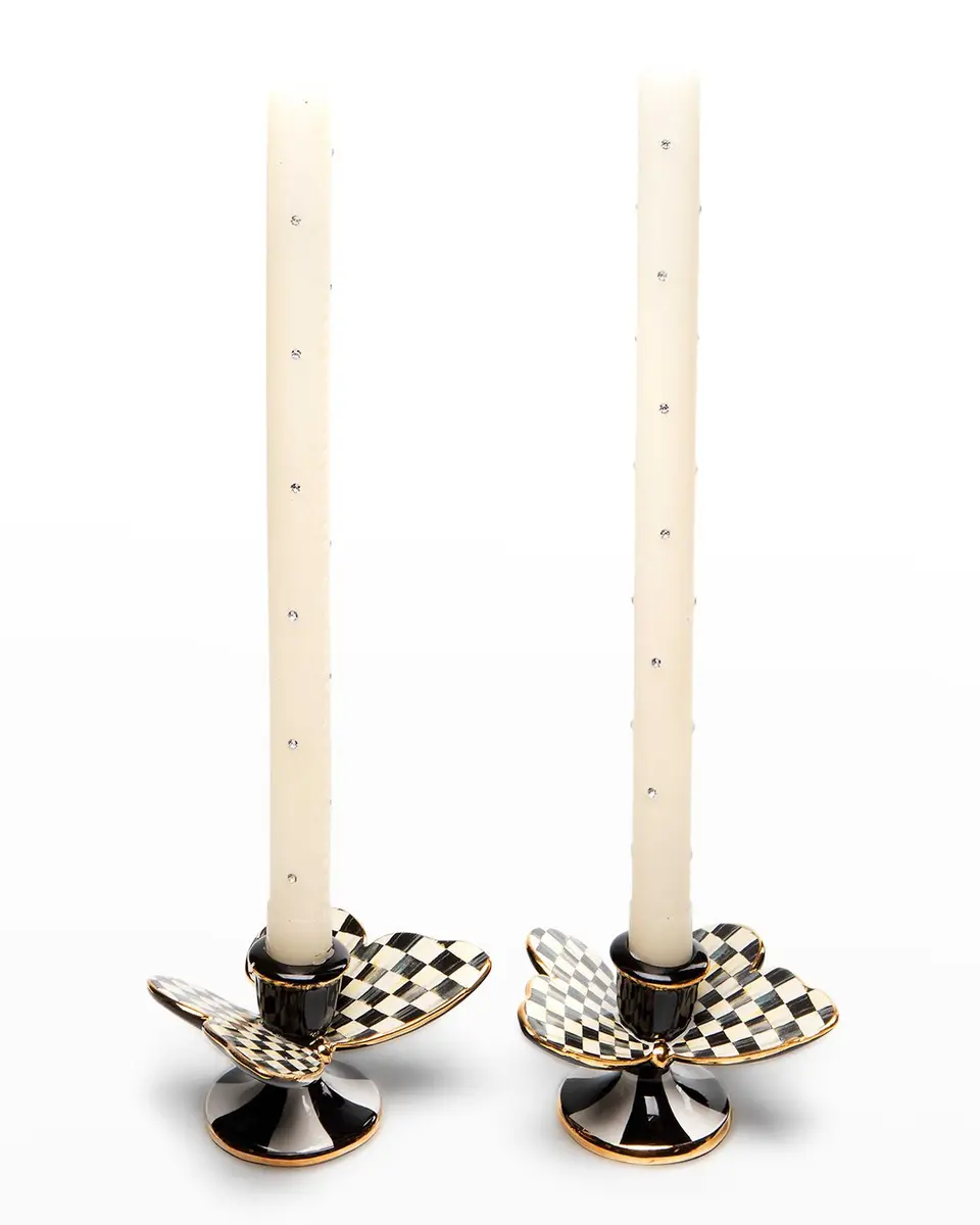 MacKenzie-Childs Courtly Check Butterfly Candle Holders, Set Of 2 | Thumbnail 2 MacKenzie-Childs Courtly Check Butterfly Candle Holders, Set Of 2 | Thumbnail 2