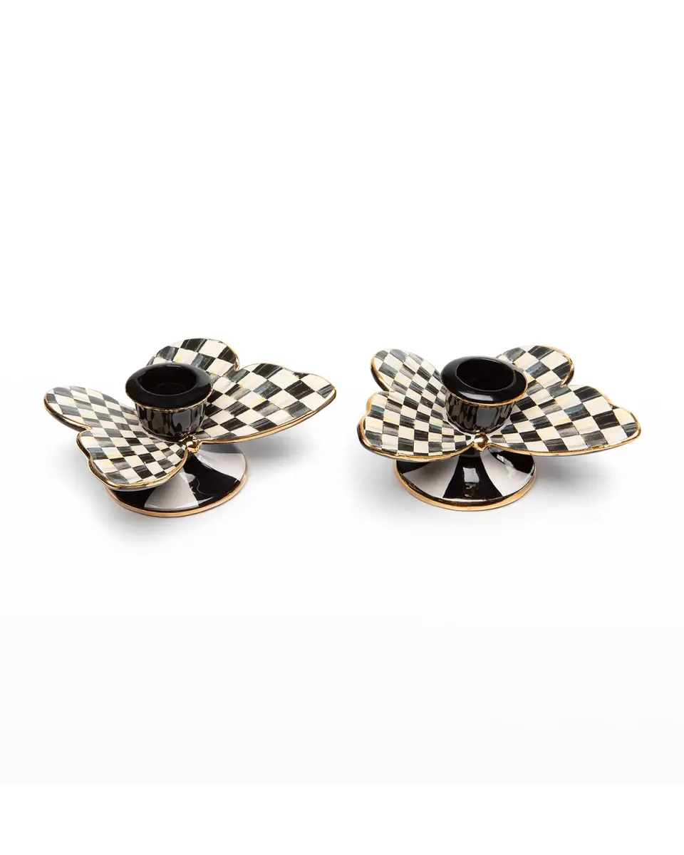 MacKenzie-Childs Courtly Check Butterfly Candle Holders, Set Of 2 | Thumbnail 3 MacKenzie-Childs Courtly Check Butterfly Candle Holders, Set Of 2 | Thumbnail 3