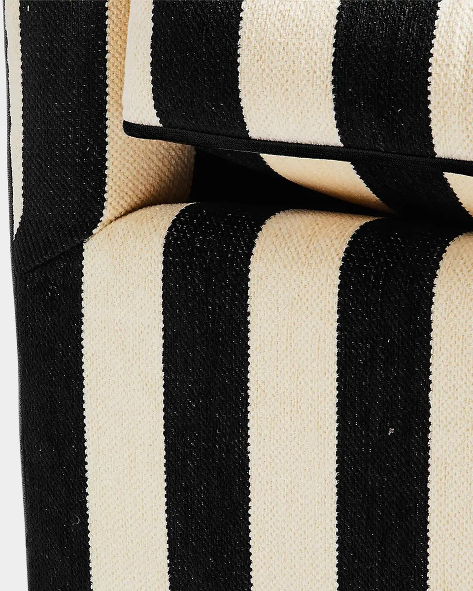 MacKenzie-Childs Marquee Black Stripe Chenille Swivel Chair | Thumbnail 5 MacKenzie-Childs Marquee Black Stripe Chenille Swivel Chair | Thumbnail 5