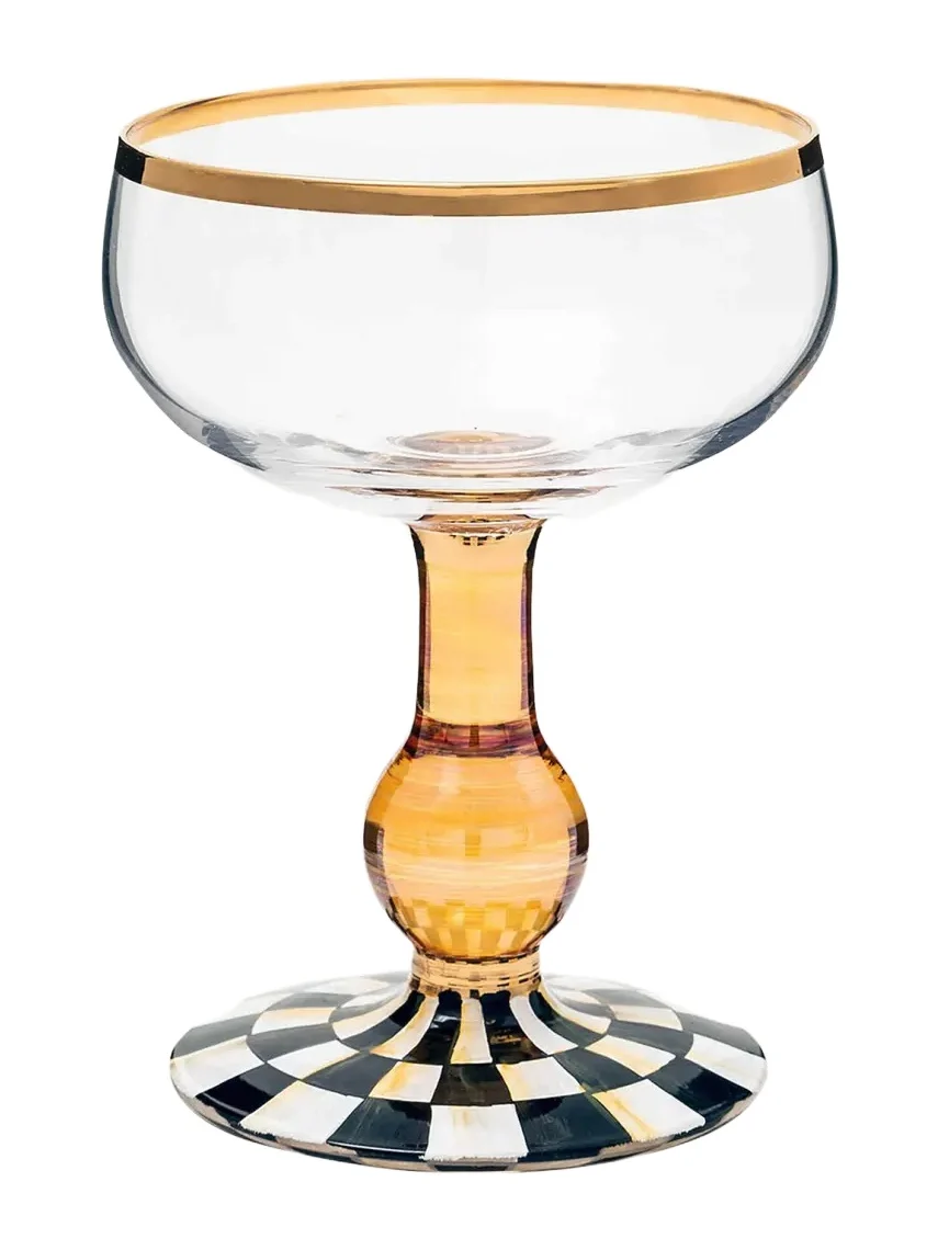 MacKenzie-Childs Courtly Check Coupe Glass