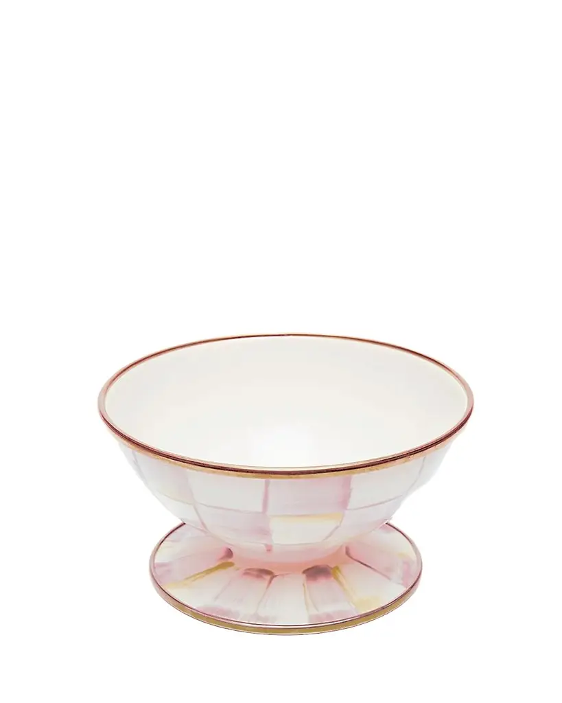 MacKenzie-Childs Rosy Check Enamel Ice Cream Dish | Image 1 MacKenzie-Childs Rosy Check Enamel Ice Cream Dish | Image 1