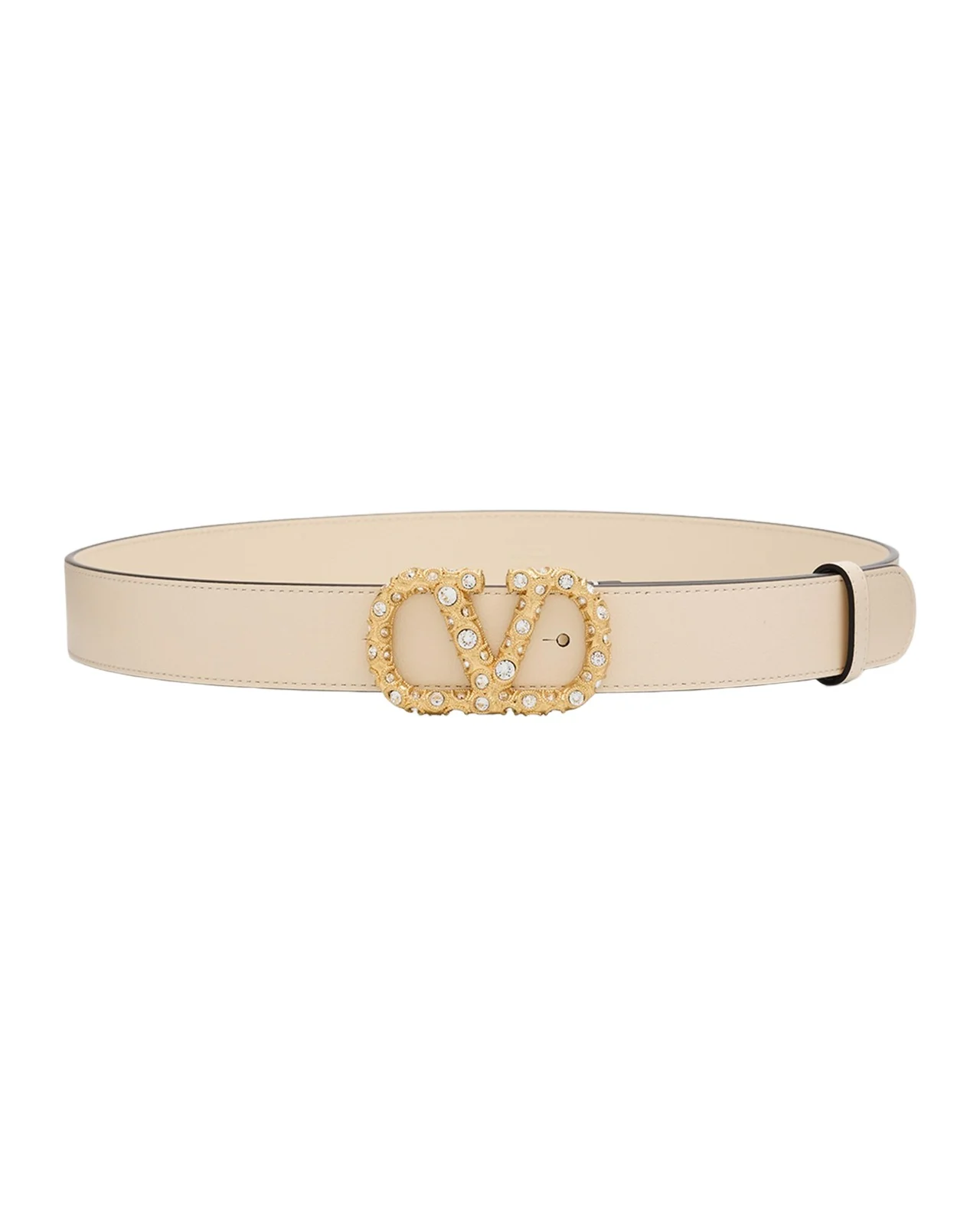 VLogo Signature Belt In Shiny Calfskin with Crystals