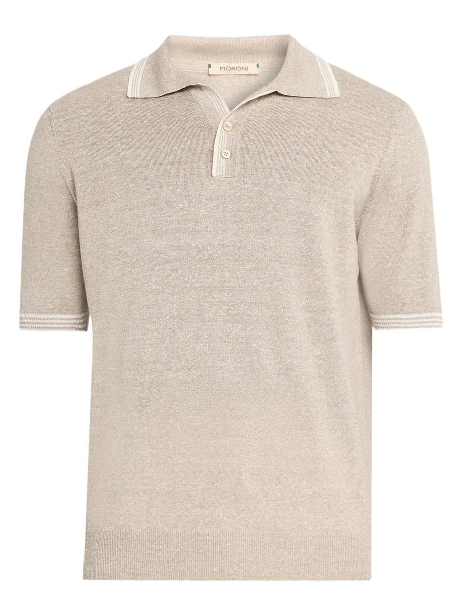 Men's Heathered Linen-Cotton Polo