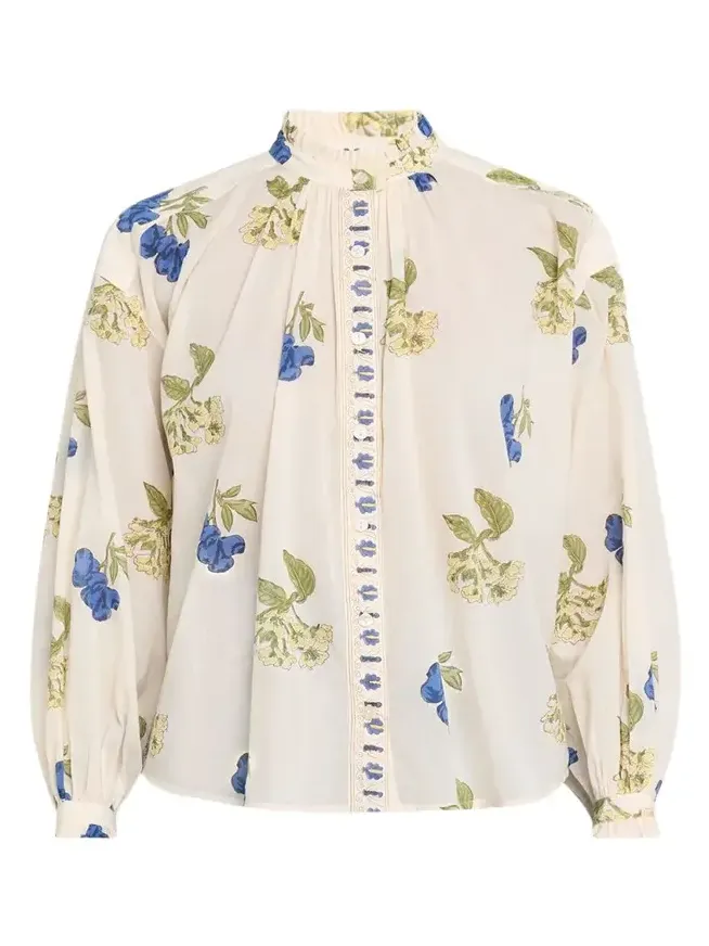 Poet Long-Sleeve Floral Cotton Blouse