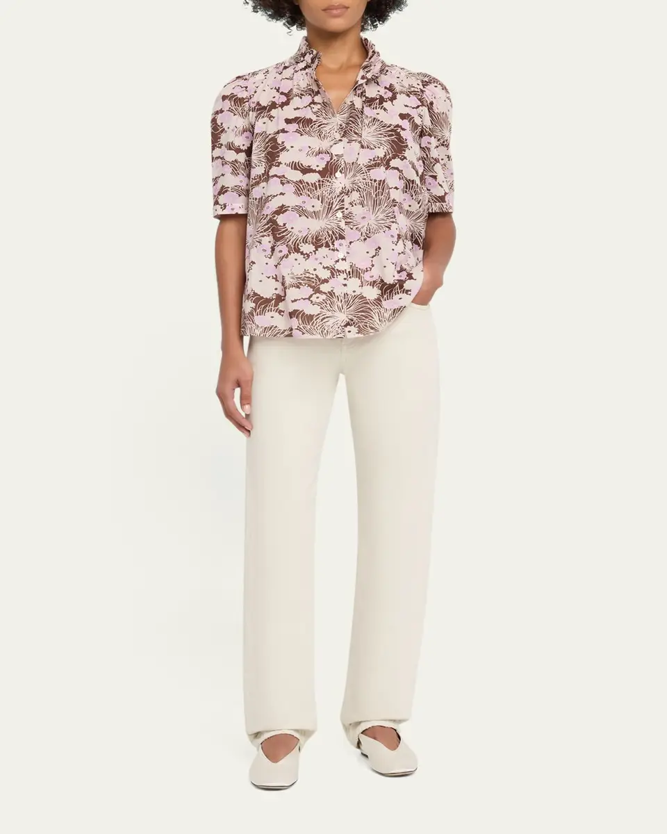 ALIX OF BOHEMIA Winnie Short-Sleeve Floral Cotton Blouse | Thumbnail 2 ALIX OF BOHEMIA Winnie Short-Sleeve Floral Cotton Blouse | Thumbnail 2