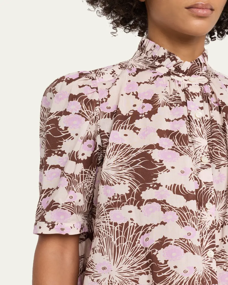 ALIX OF BOHEMIA Winnie Short-Sleeve Floral Cotton Blouse | Thumbnail 5 ALIX OF BOHEMIA Winnie Short-Sleeve Floral Cotton Blouse | Thumbnail 5