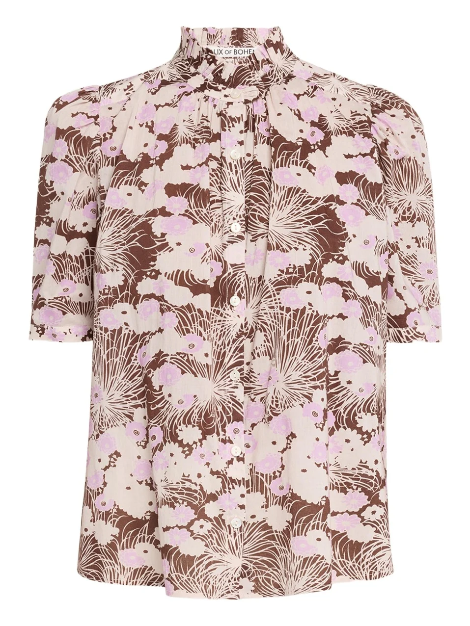 ALIX OF BOHEMIA Winnie Short-Sleeve Floral Cotton Blouse