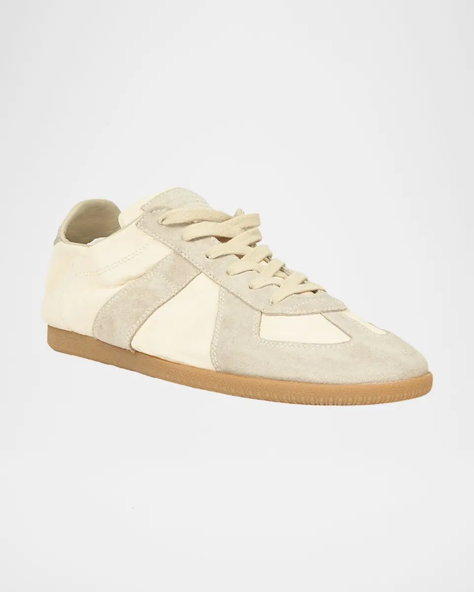Maison Margiela Men's Replica Napa Leather and Suede Low-Top Sneakers | Thumbnail 2