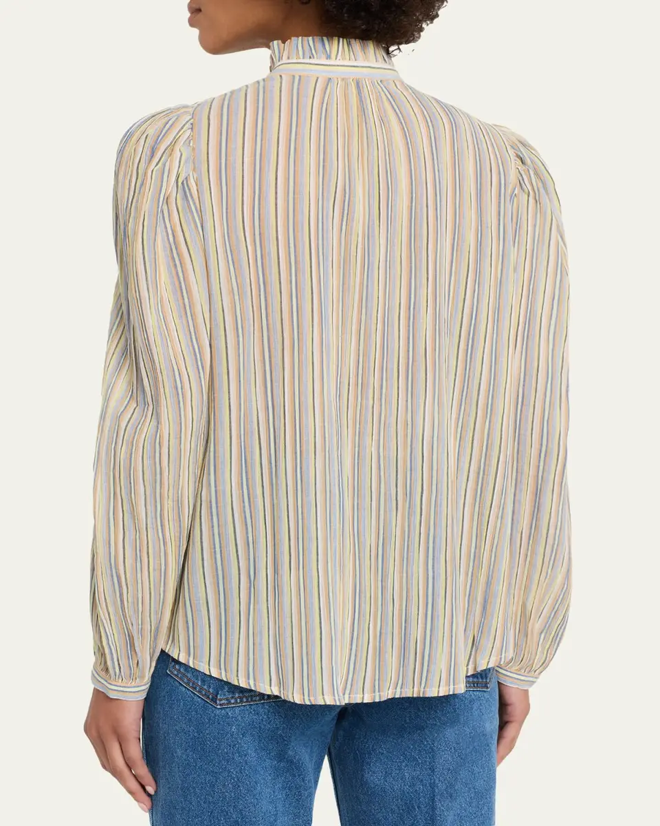 ALIX OF BOHEMIA Annabel Long-Sleeve Striped Cotton Blouse | Thumbnail 3 ALIX OF BOHEMIA Annabel Long-Sleeve Striped Cotton Blouse | Thumbnail 3