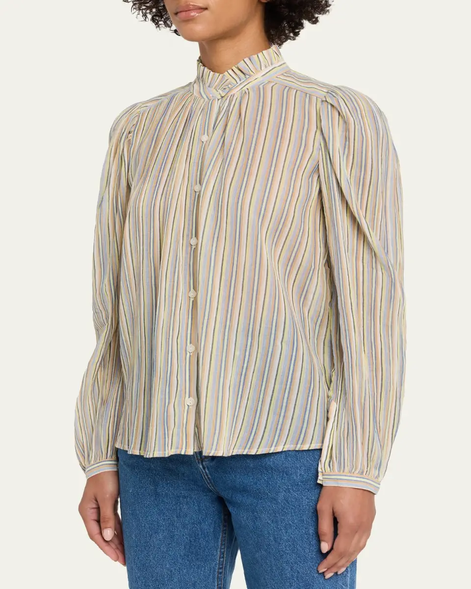 ALIX OF BOHEMIA Annabel Long-Sleeve Striped Cotton Blouse | Thumbnail 4 ALIX OF BOHEMIA Annabel Long-Sleeve Striped Cotton Blouse | Thumbnail 4