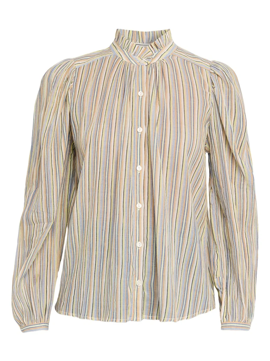 Annabel Long-Sleeve Striped Cotton Blouse Annabel Long-Sleeve Striped Cotton Blouse