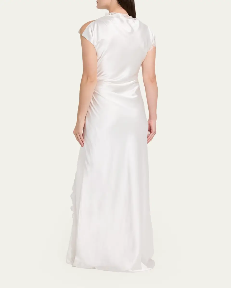 ANNA QUAN Martha Draped Lace Satin Dress | Thumbnail 3 ANNA QUAN Martha Draped Lace Satin Dress | Thumbnail 3