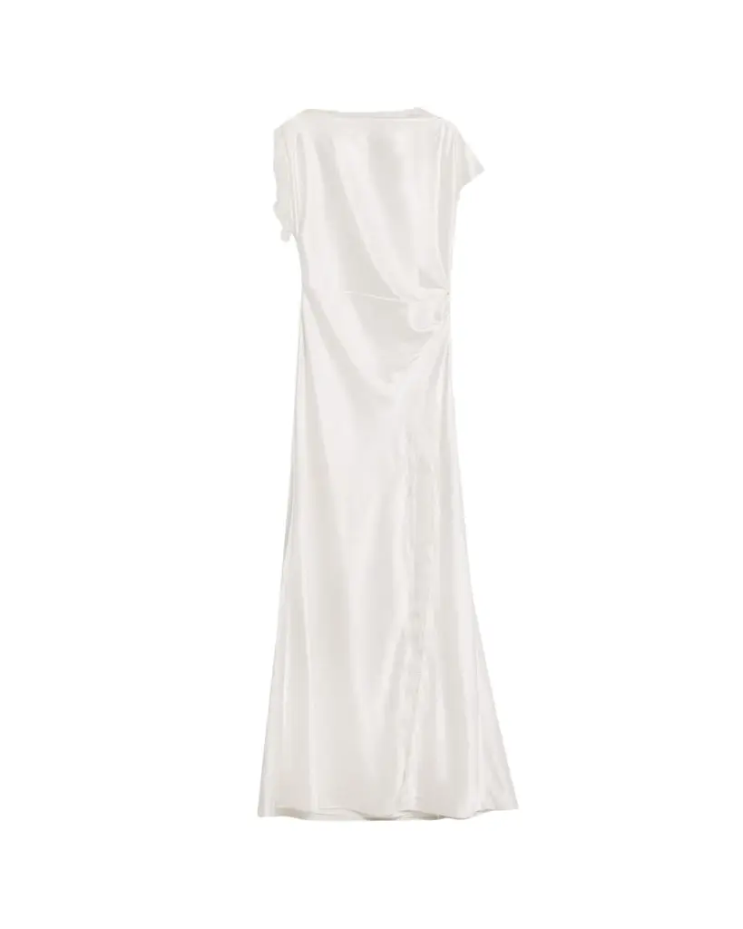 ANNA QUAN Martha Draped Lace Satin Dress | Image 1 ANNA QUAN Martha Draped Lace Satin Dress | Image 1
