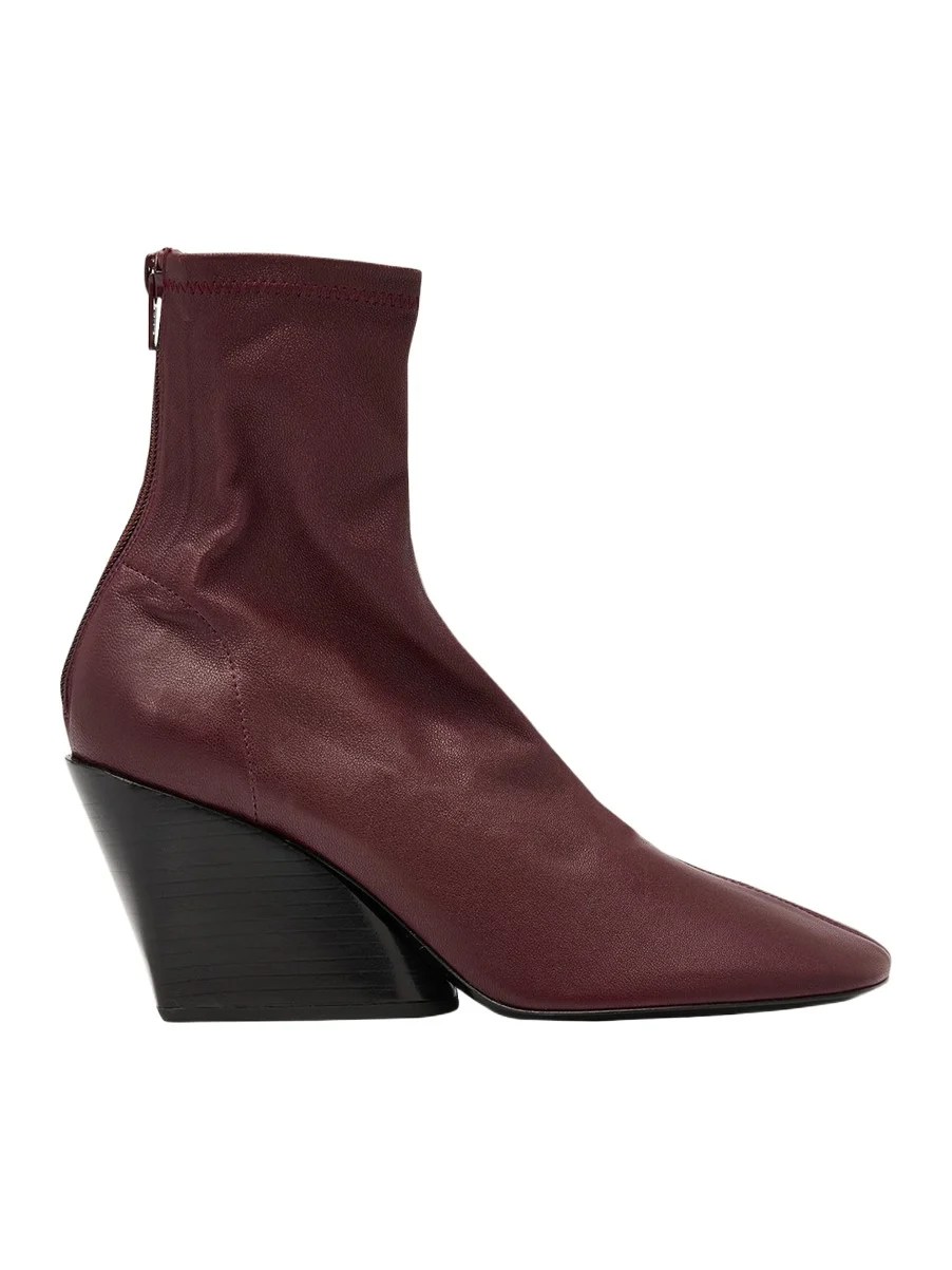 Proenza Schouler 70mm Slant Stretch Leather Ankle Boots