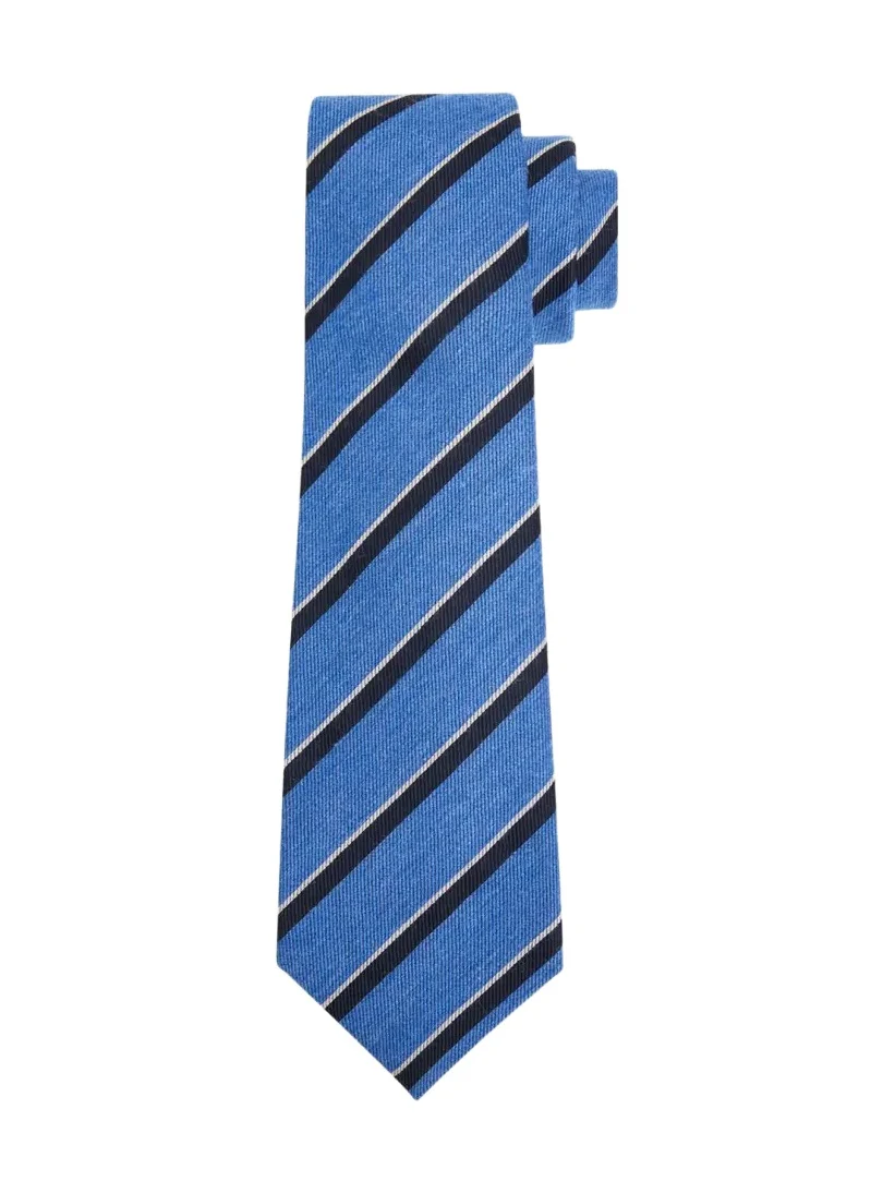 Kiton Men's Stripe Silk Sevenfold Tie