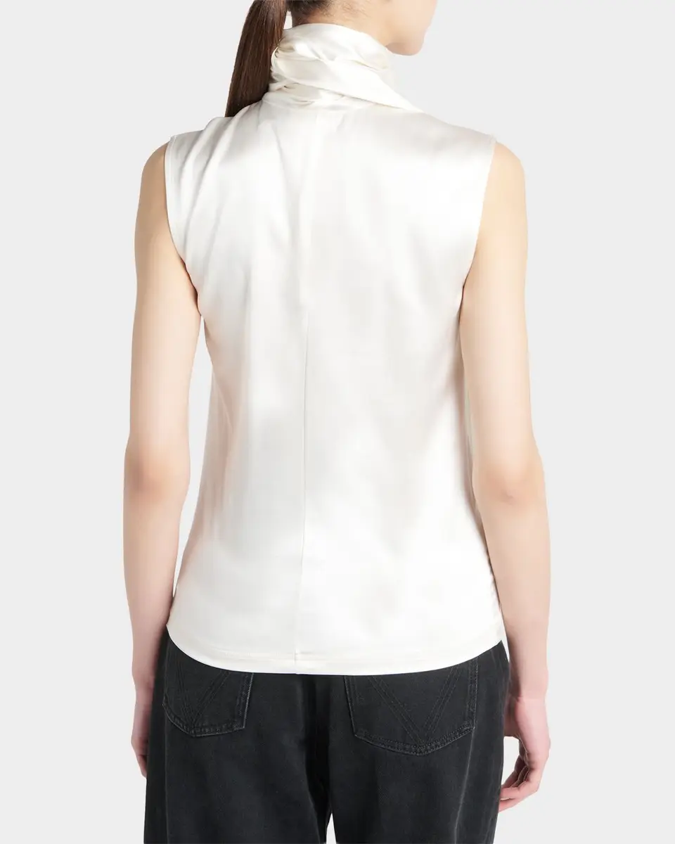 Bottega Veneta Scarf-Neck Satin Sleeveless Top | Thumbnail 3 Bottega Veneta Scarf-Neck Satin Sleeveless Top | Thumbnail 3