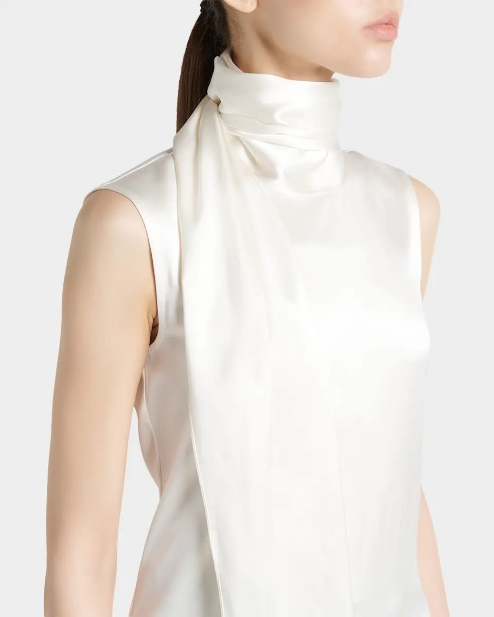Bottega Veneta Scarf-Neck Satin Sleeveless Top | Thumbnail 5 Bottega Veneta Scarf-Neck Satin Sleeveless Top | Thumbnail 5