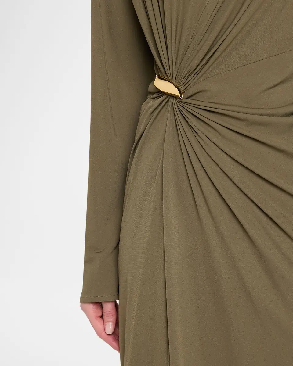 Bottega Veneta Long-Sleeve Draped Matte Crepe Maxi Dress | Thumbnail 5 Bottega Veneta Long-Sleeve Draped Matte Crepe Maxi Dress | Thumbnail 5