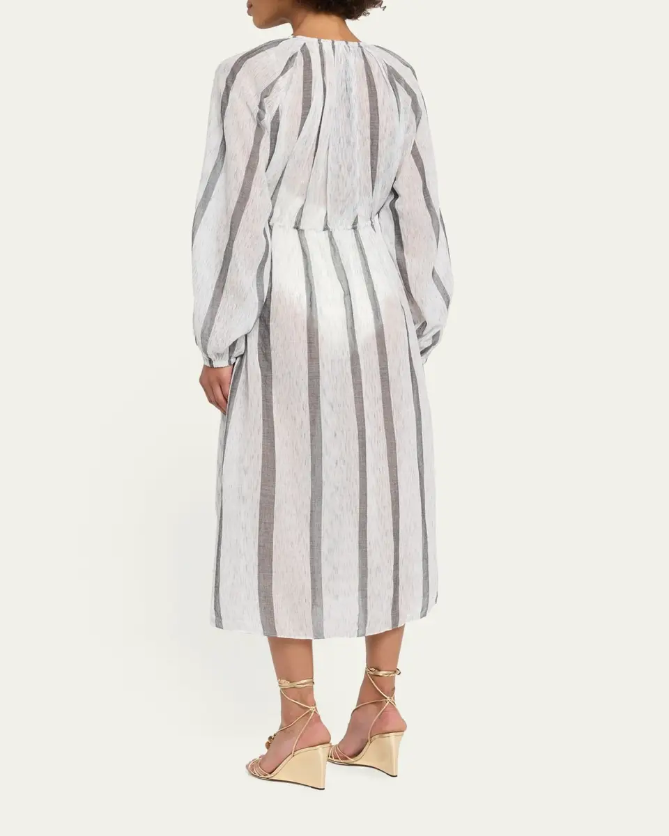 Ulla Johnson Aurora Striped Midi Dress Coverup | Thumbnail 3 Ulla Johnson Aurora Striped Midi Dress Coverup | Thumbnail 3