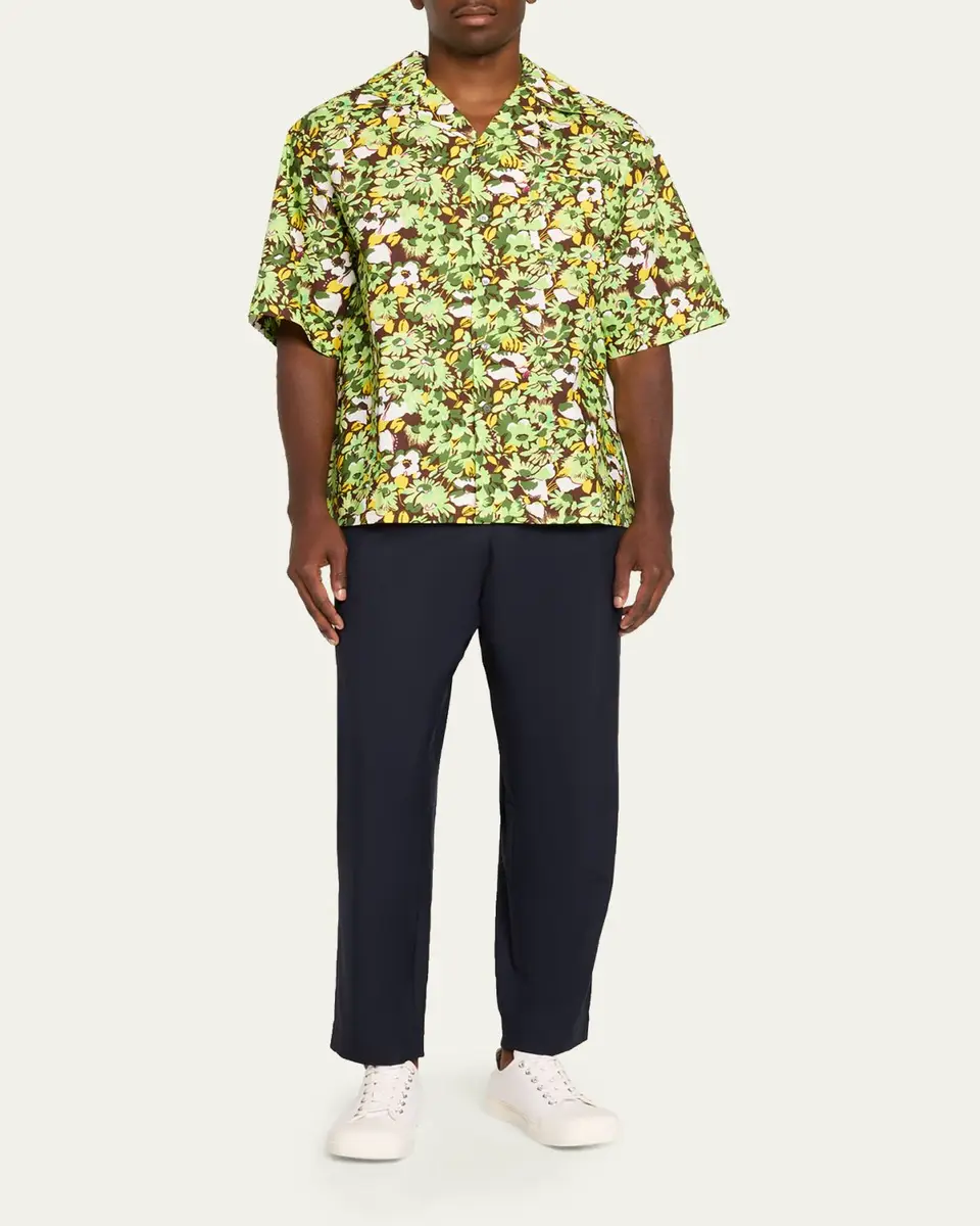 Marni Men's Multicolor Floral Cotton Camp Shirt | Thumbnail 2 Marni Men's Multicolor Floral Cotton Camp Shirt | Thumbnail 2