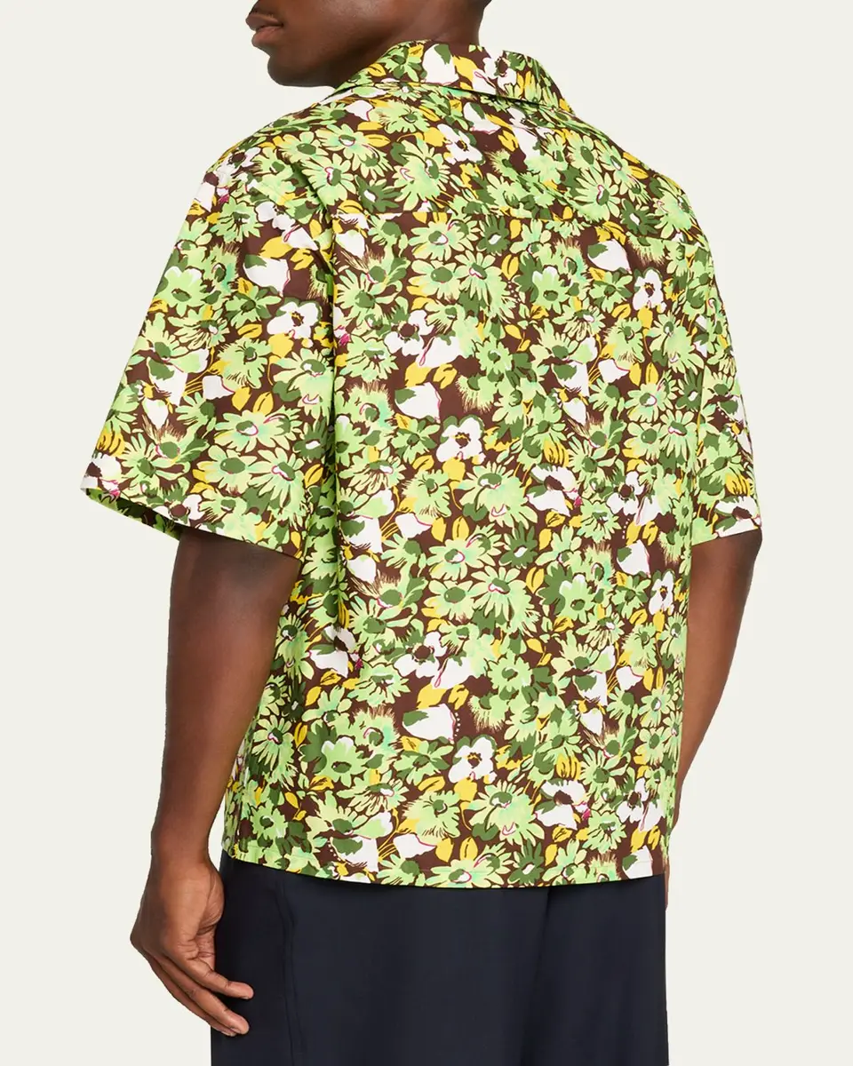 Marni Men's Multicolor Floral Cotton Camp Shirt | Thumbnail 3 Marni Men's Multicolor Floral Cotton Camp Shirt | Thumbnail 3