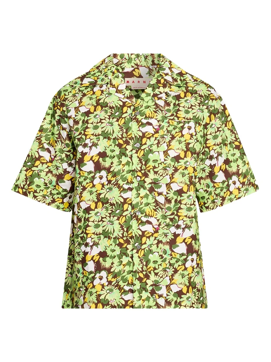 Men's Multicolor Floral Cotton Camp Shirt Men's Multicolor Floral Cotton Camp Shirt