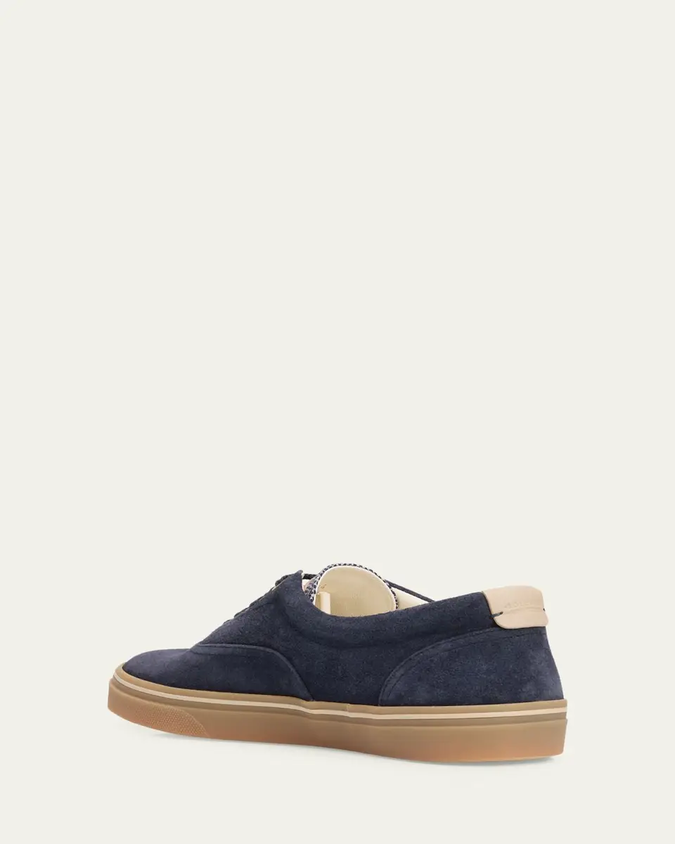 Brunello Cucinelli Men's Suede Low-Top Sneakers | Thumbnail 4 Brunello Cucinelli Men's Suede Low-Top Sneakers | Thumbnail 4