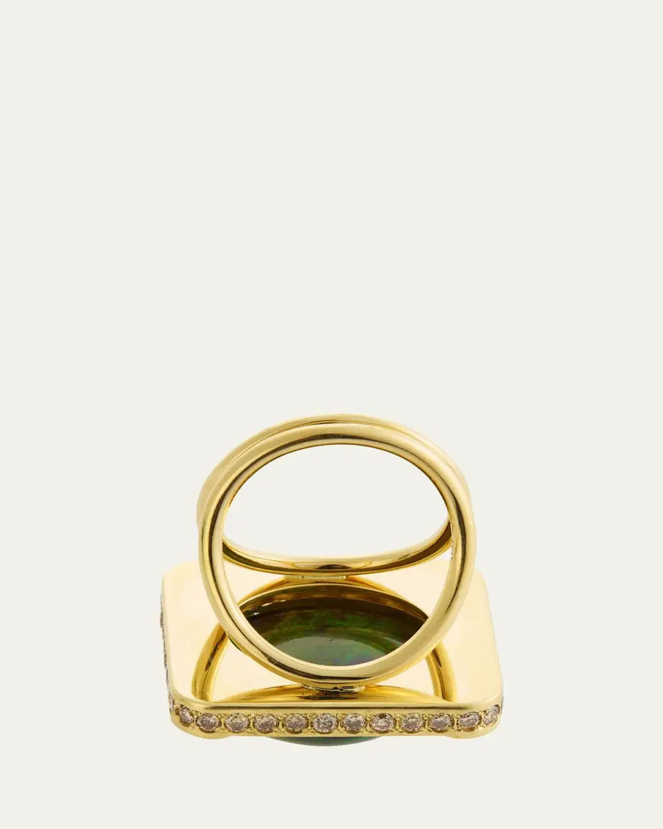 Ileana Makri Celestial Sun Ring with Champagne Diamonds and Opal | Thumbnail 4
