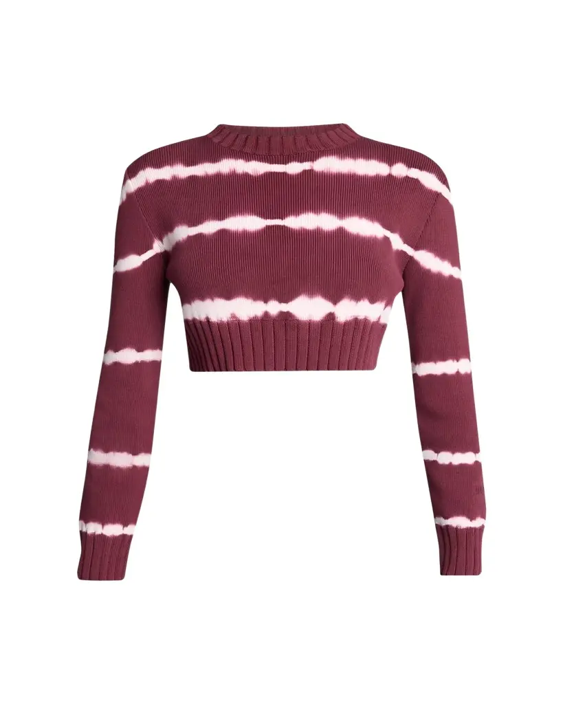 Balenciaga Bleach Striped Crop Crewneck Sweater | Image 1 Balenciaga Bleach Striped Crop Crewneck Sweater | Image 1