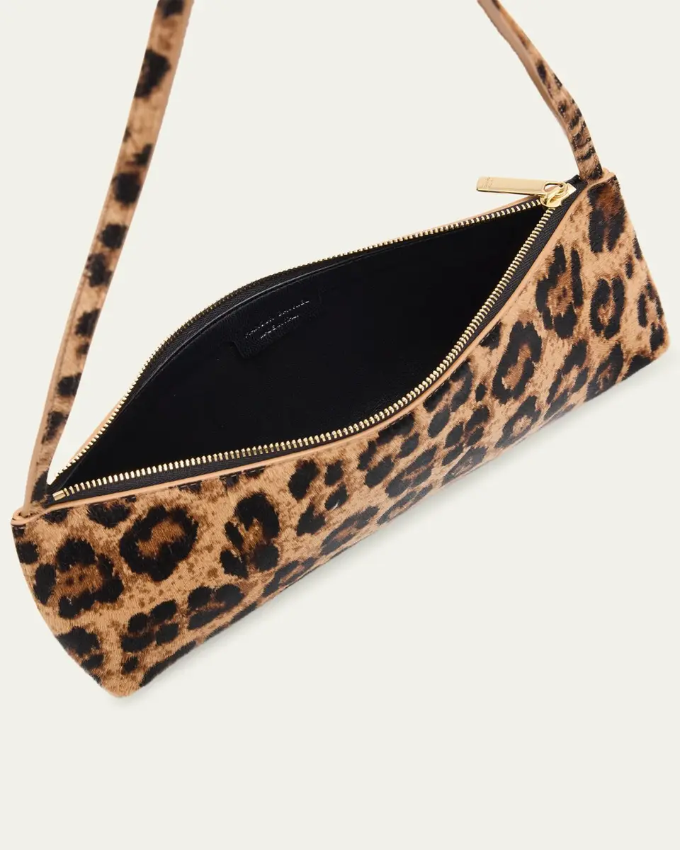 MANSUR GAVRIEL Gaia Leopard Calf Hair Baguette Shoulder Bag | Thumbnail 3 MANSUR GAVRIEL Gaia Leopard Calf Hair Baguette Shoulder Bag | Thumbnail 3