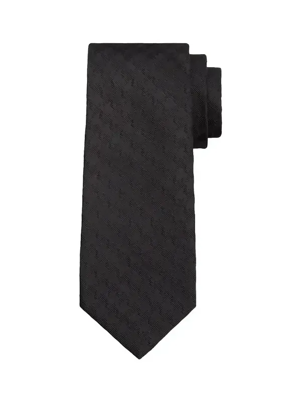 Men's Textured Tonal Jacquard Linen Tie