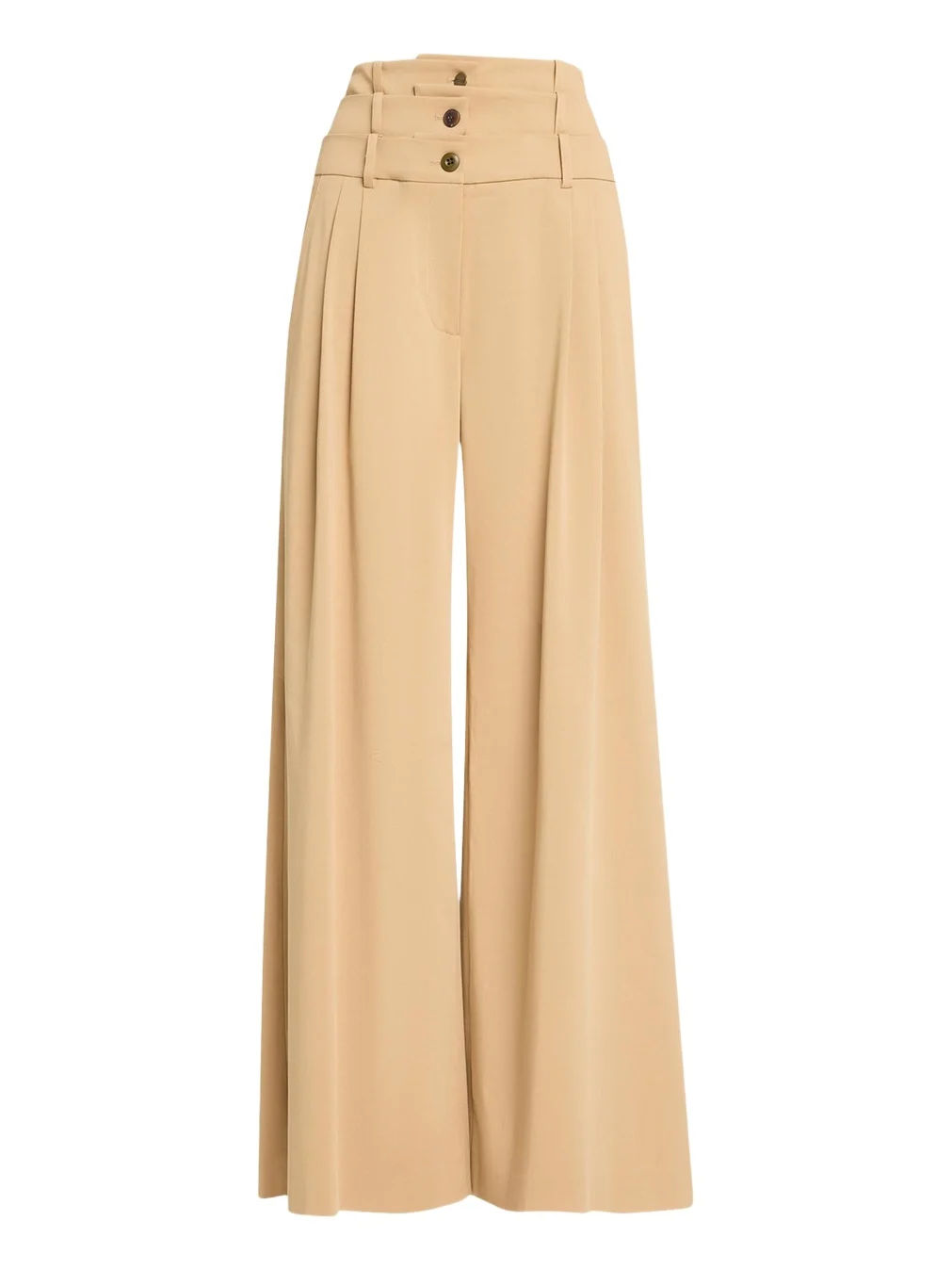 Triple Waistband Pleated Wide-Leg Trousers Triple Waistband Pleated Wide-Leg Trousers