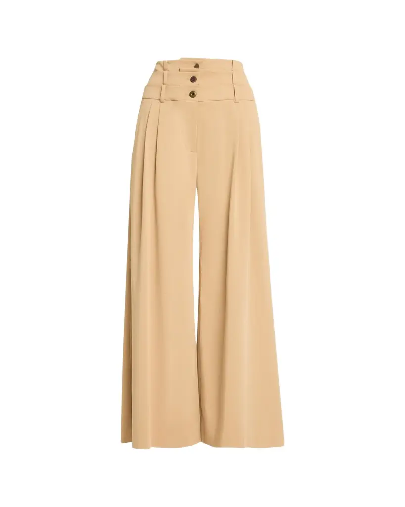 Triple Waistband Pleated Wide-Leg Trousers Triple Waistband Pleated Wide-Leg Trousers
