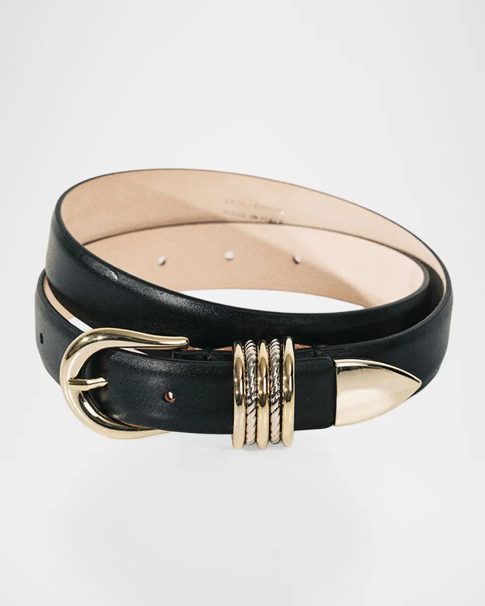 Déhanche Hollyhock Mixed Metal Leather Belt | Thumbnail 2