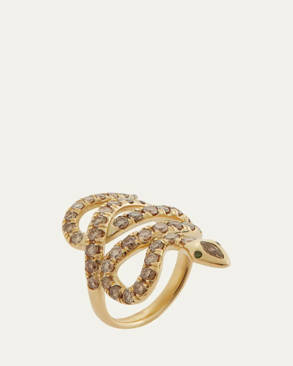 Ileana Makri 18K Diamond Pave Coiled Snake Ring | Thumbnail 2