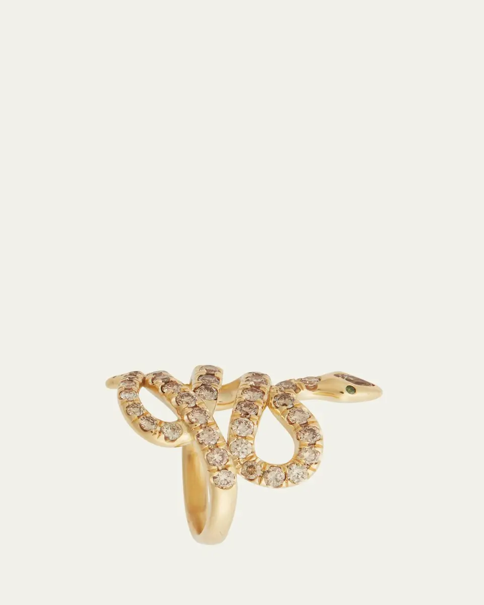 Ileana Makri 18K Diamond Pave Coiled Snake Ring | Thumbnail 3