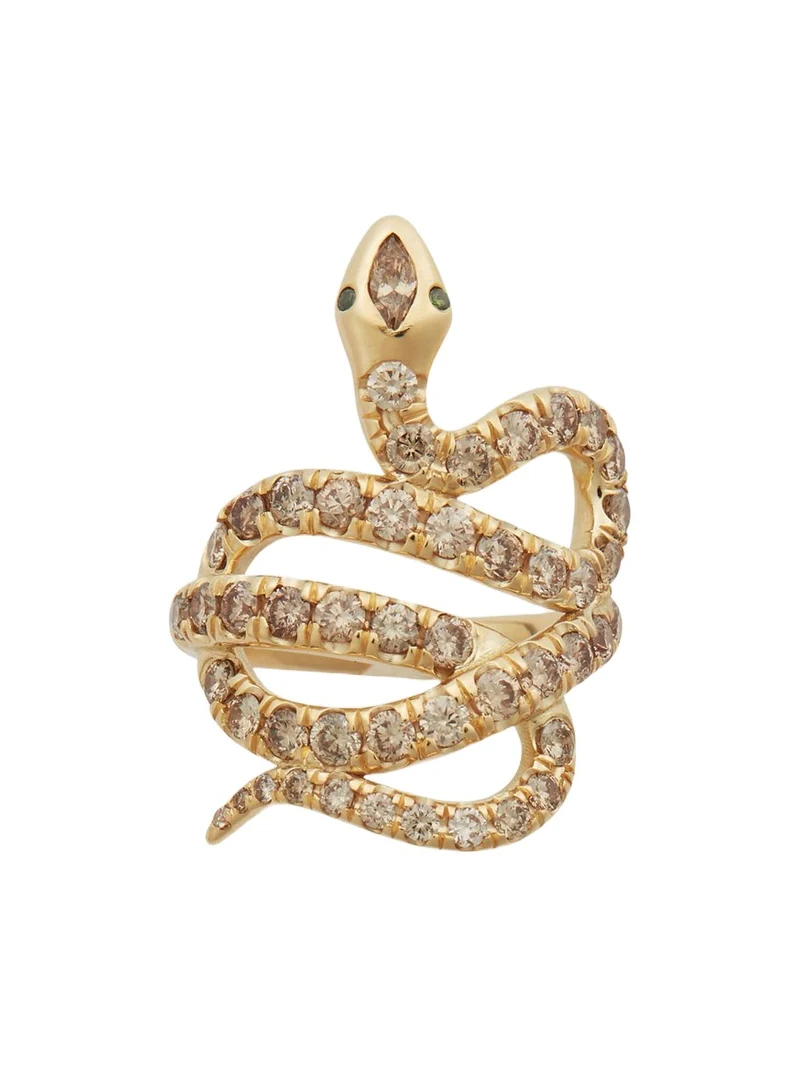 Ileana Makri 18K Diamond Pave Coiled Snake Ring