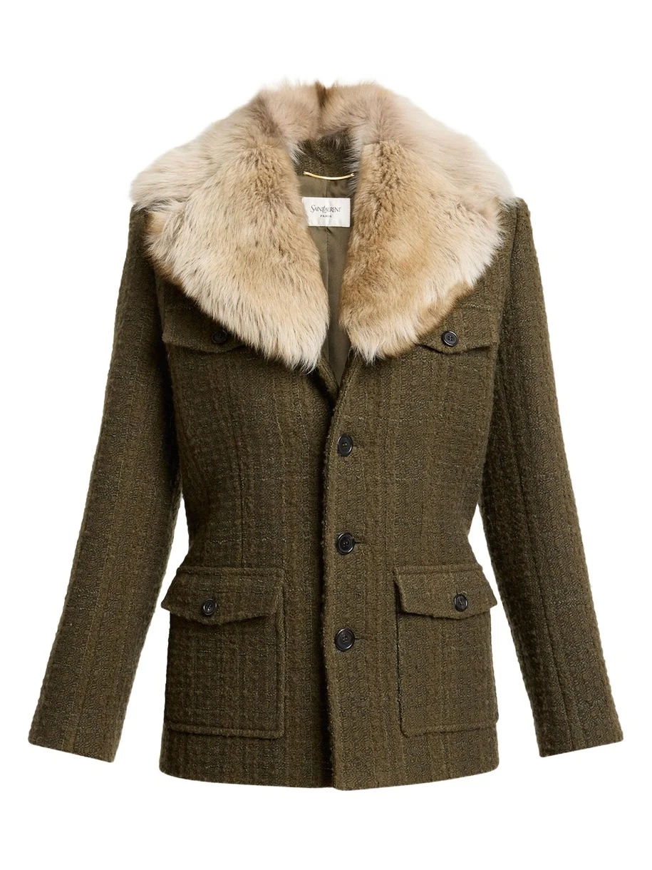 Jacket with Removable Shearling Collar Jacket with Removable Shearling Collar