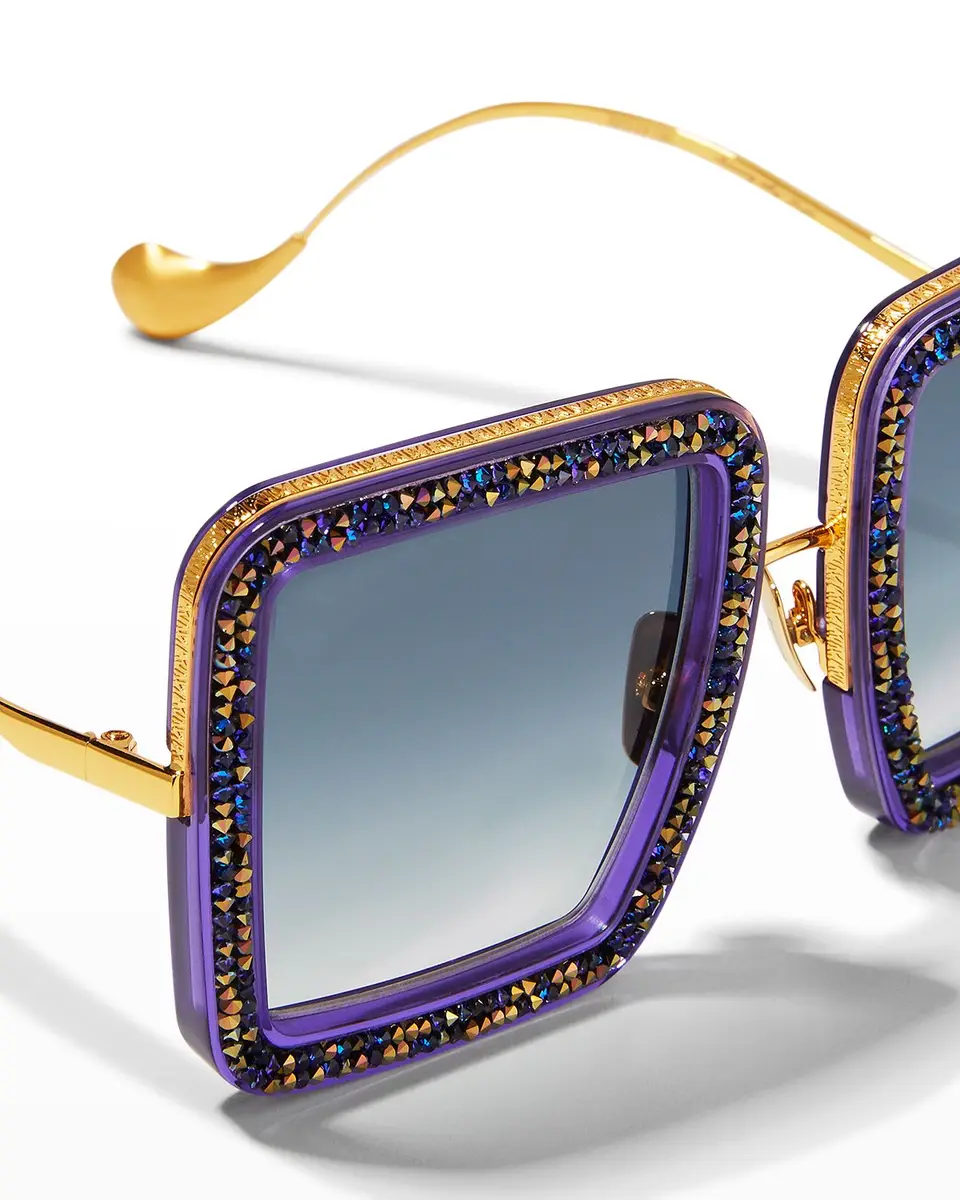 Anna-Karin Karlsson Beaming Sky Swarovski Square Acetate Sunglasses | Thumbnail 4