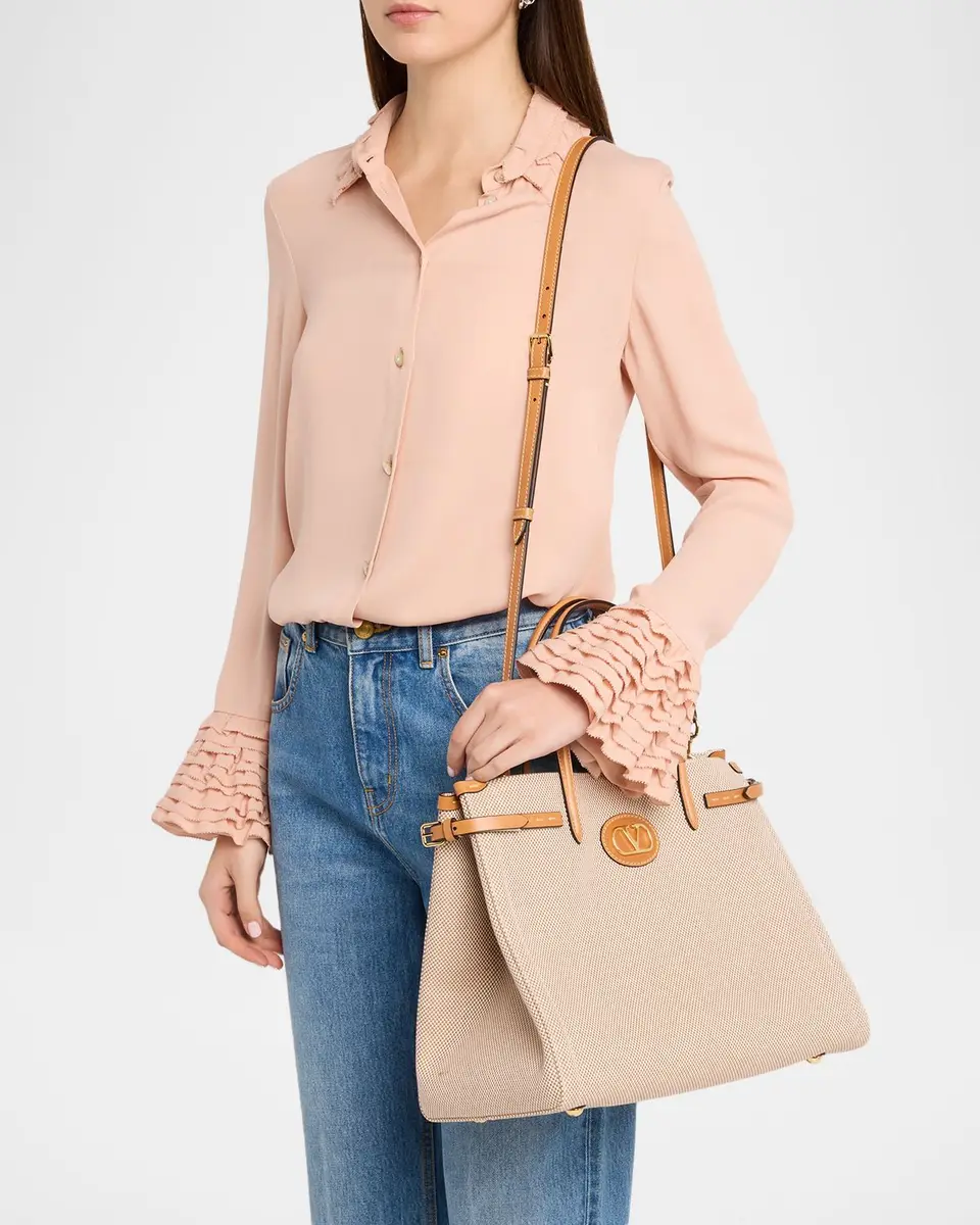 Valentino Garavani Antibes Medium Canvas Shopping Top-Handle Bag | Thumbnail 2 Valentino Garavani Antibes Medium Canvas Shopping Top-Handle Bag | Thumbnail 2