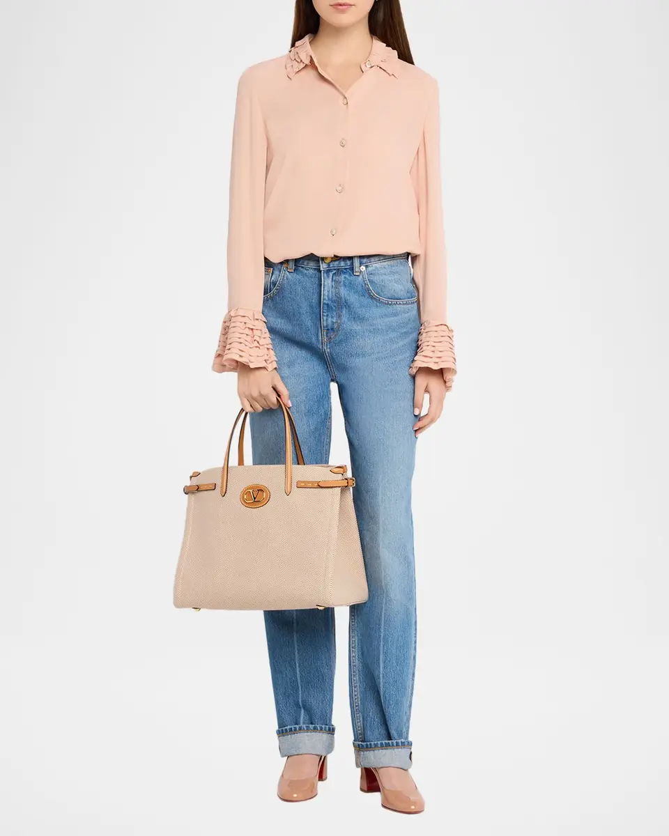 Valentino Garavani Antibes Medium Canvas Shopping Top-Handle Bag | Thumbnail 5 Valentino Garavani Antibes Medium Canvas Shopping Top-Handle Bag | Thumbnail 5