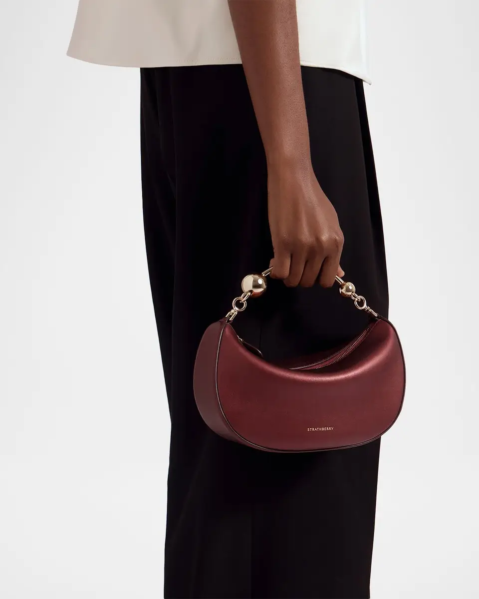 Strathberry Crescent Moon Mini Metallic Leather Top-Handle Bag | Thumbnail 8 Strathberry Crescent Moon Mini Metallic Leather Top-Handle Bag | Thumbnail 8