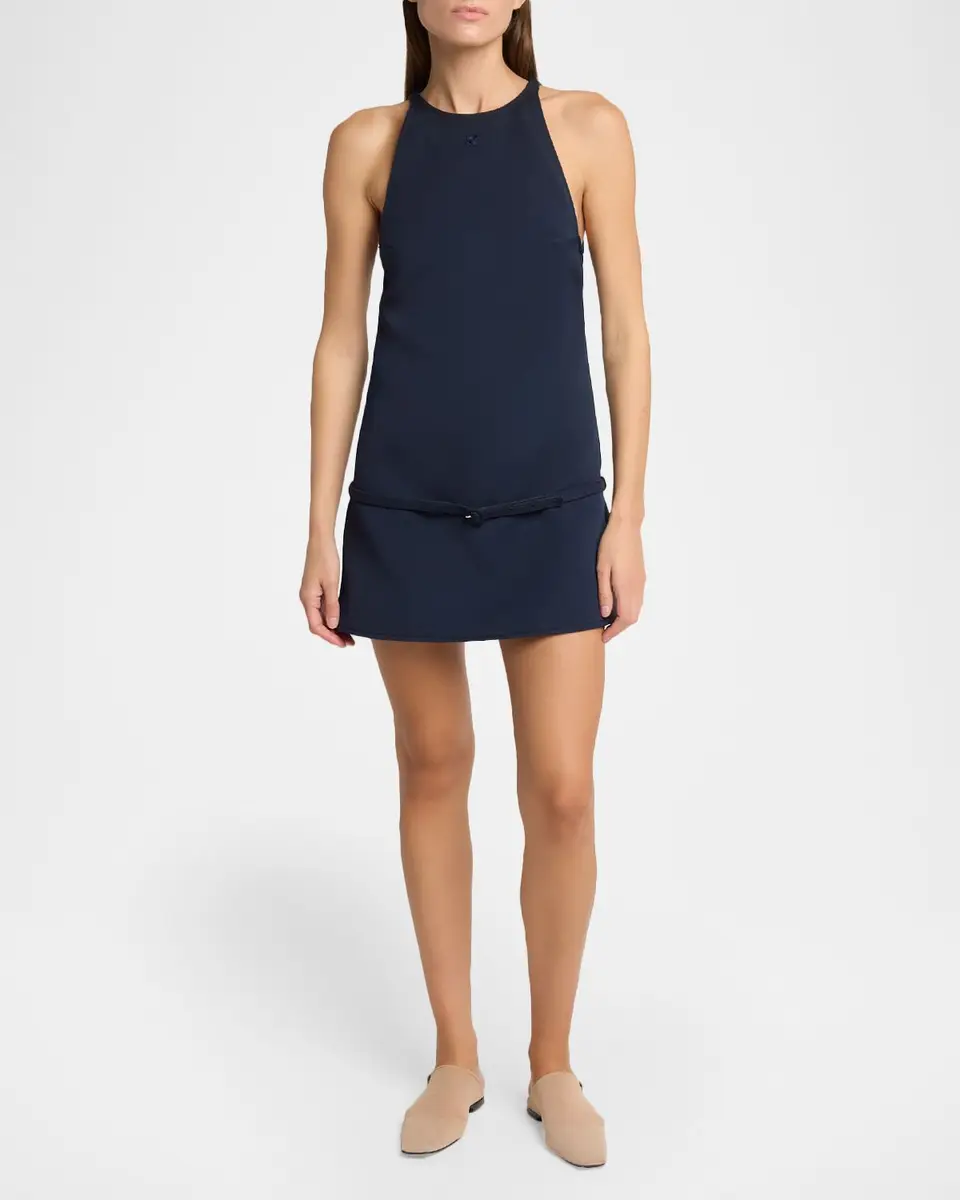 Courrèges Belted Twill A-Line Minidress | Thumbnail 2 Courrèges Belted Twill A-Line Minidress | Thumbnail 2