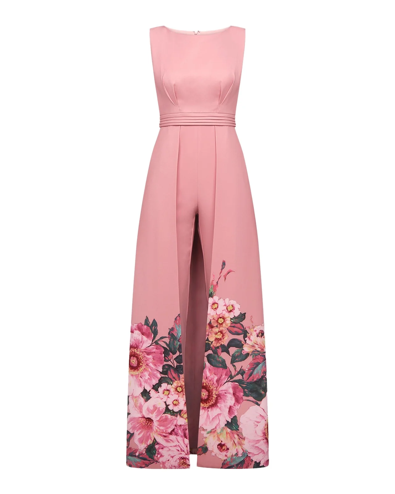 Kay Unger New York Marilotte Floral Crepe Walk Thru Jumpsuit