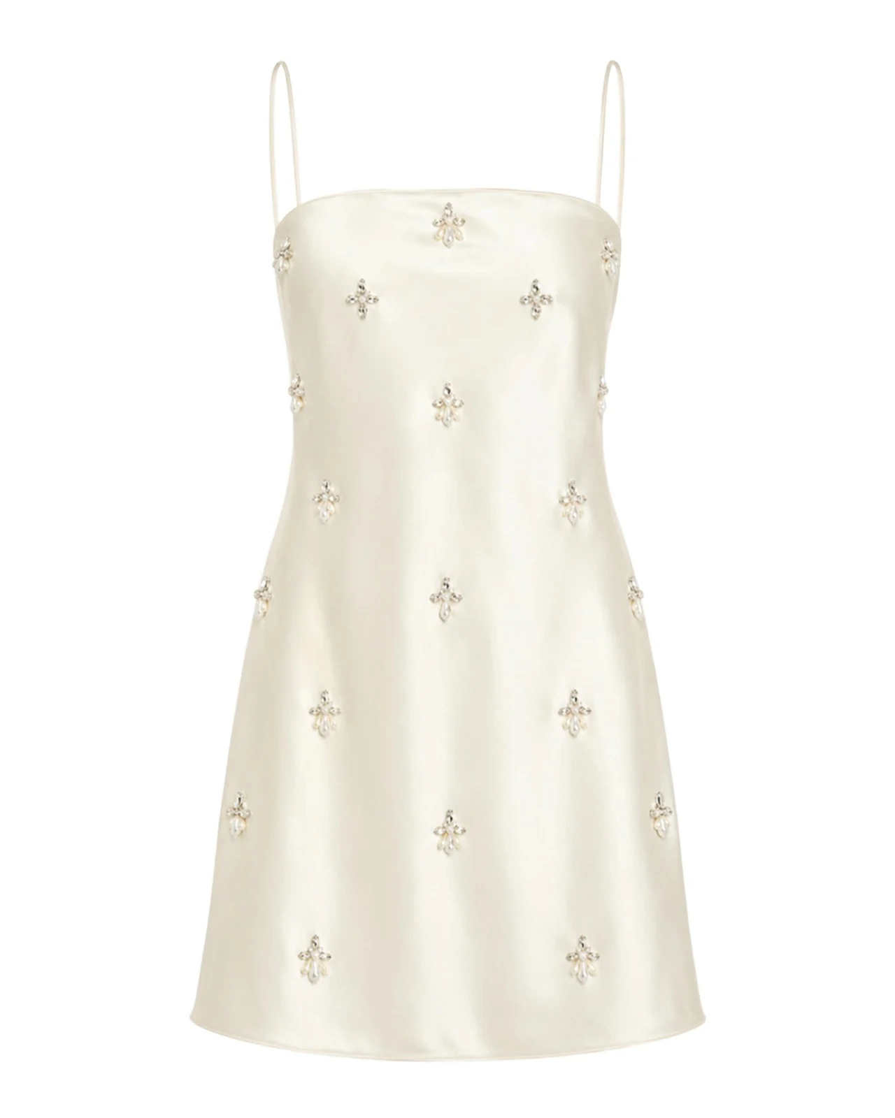 Dotty Embellished Satin Mini Dress