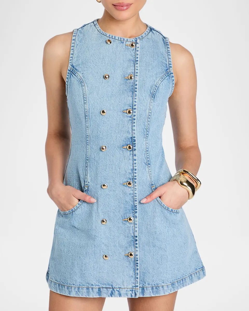 Retrofête Hanna Denim Mini Dress | Thumbnail 4 Retrofête Hanna Denim Mini Dress | Thumbnail 4